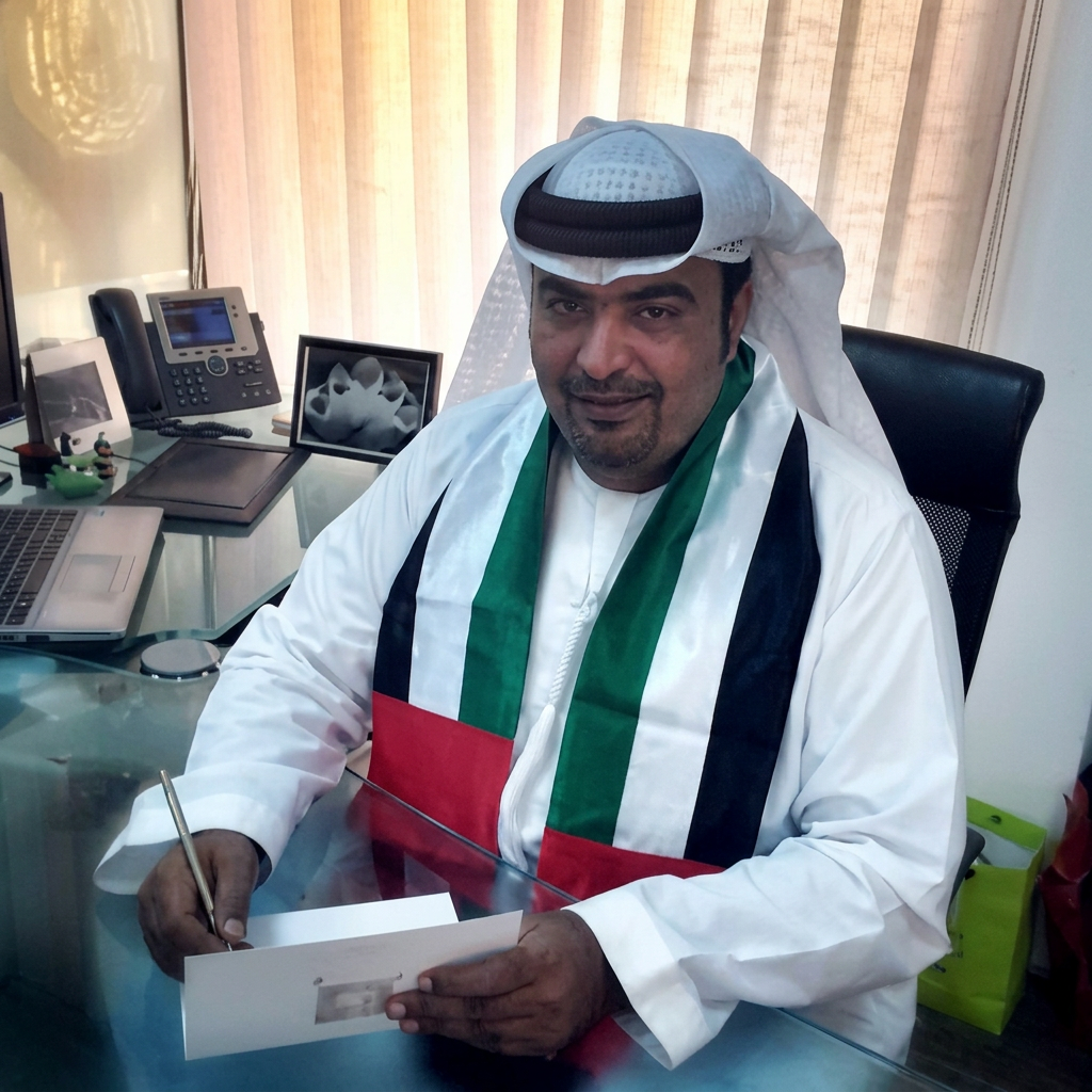His Excellency Salem Abdulla Hamad Rashid Al Shamsi at his office